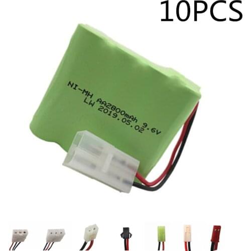 9.6v 2800mAh NiMH Battery For Rc toys Car Boat Gun Tanks Trains Robot NI-MH AA 9.6v Rechargeable Battery 10Pcs for rc boats