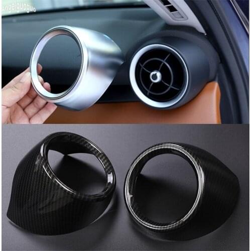 For Alfa Romeo Giulia Accessories Car Air Conditioner Outlet Decoration Cover ABS Chrome/Carbon Fiber Style Trim Sticker upgrade