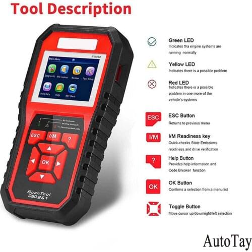 KW808 car diagnostic tool engine automatic code reader scanner professional support multiple fault code requests repair tool