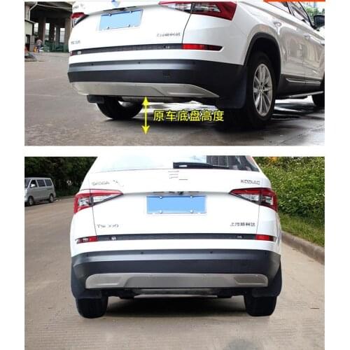 Car styling 2 pcs Stainless steel front and rear Bumper Protector Skid Plate cover For Skoda Kodiaq 2017 2018 2019 year