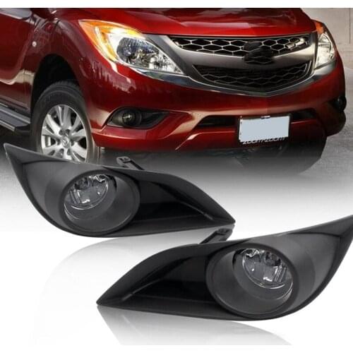 Car Driving Light Front Bumper Fog Lamp Outside Housing Cover Switch Harness for Mazda BT50 Pickup 2012-2015 Accessories