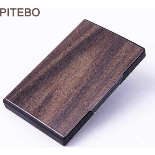 PITEBO Stainless Steel Card case leather magnetic card case metal card holder light fashion card case Business Card box