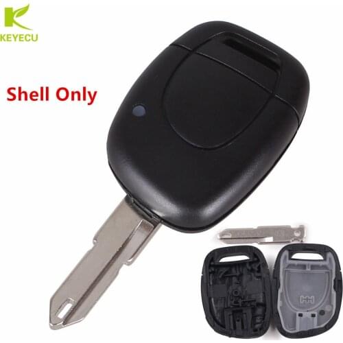 KEYECU Replacement New 1 Button Uncut Blade Remote Car Key Shell Keyless Entry Fob For Renault Twingo Clio Kangoo Master NO Chip