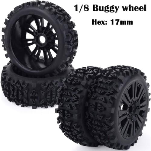 17mm Hub Wheel Rim & Tires Tyre for 1/8 Off-Road RC Car Buggy Redcat Team Losi VRX HPI Kyosho HSP Carson Hobao