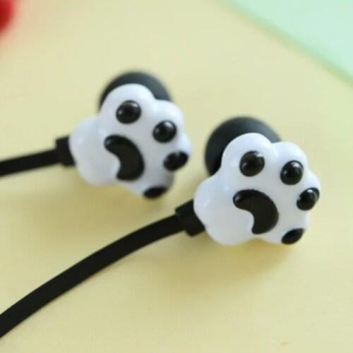 Cat Claw Cartoon In-Ear Headphones Wired Phone Headphones Macron Color Ins Style Light-Colored Cat Meat Cushion Headphones 25-T