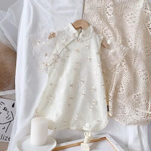Summer 2020 Casual Lace Girls Dress Solid Kids Dresses For Girls High Quality Fashion Girl Clothes