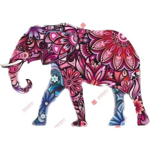 Hot Sell Personality Sticker Decal Car Kitchen Room Elephant Pink Flower Colored for JEEP Van Bike Offroad Decal