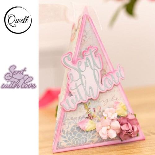 QWELL Word Sent With Love Metal Cutting Dies for Scrapbooking and Card Making Paper Embossing Craft New 2019 die cuts