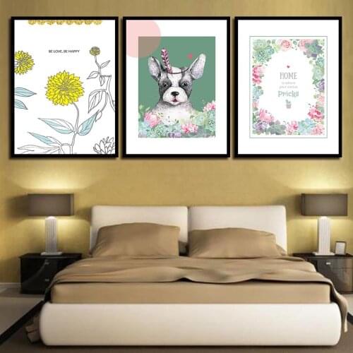 Cartoon Dog Be Love Watercolor Home Decor Painting Wall Art Nordic Simple Canvas Prints Poster Modern Picture For Living Room