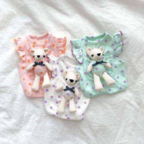 Cute Dog Doll VIP Bichon Hiromi Schnauzer Teddy Pet Small Dog Cat Clothes Summer Thin