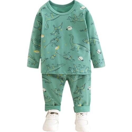 TUONXYE Boys Girls Pajamas Set Children Dinosaur Cotton Kids Long Sleeves Pijama Baby Sleepwear Clothing Nightwear