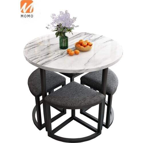 Combination Simple Milk Tea Shop Sales Office Small Apartment Can Store Leisure Balcony Small round Table Stool