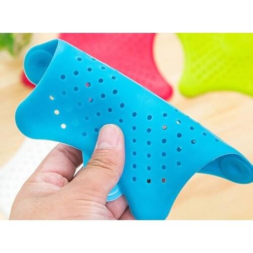 Bathroom Sink Five-point Star Silicone Shower Filter Outfall Sewer Strainer Anti-blocking Floor Drain Hair Stopper & Catchers