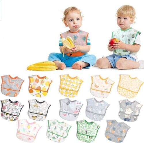 Adjustable Baby Bibs EVA Waterproof Lunch Feeding Bibs Baby Cartoon Feeding Cloth Children Baby Apron Babador Bandana