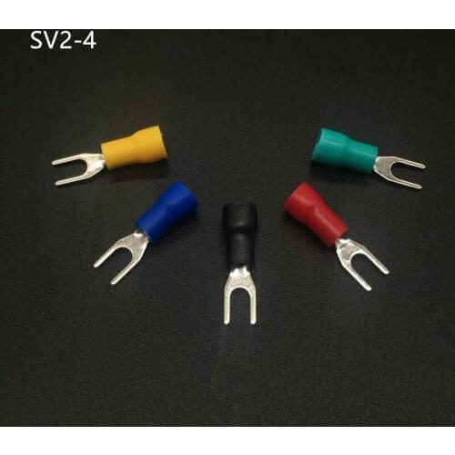 100pcs SV2-4 0.5mm Furcate Terminal Cable Wire Connector Insulated Wiring Terminals electrical Lug crimp terminal