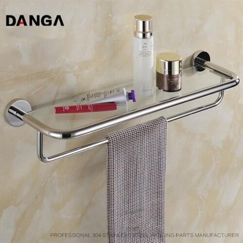 Shampoo Storage Rack Bathroom Towel Rack Shower Shelf Glass Cosmetic Rack Wall Mounted Storage Holder Bathroom Accessories