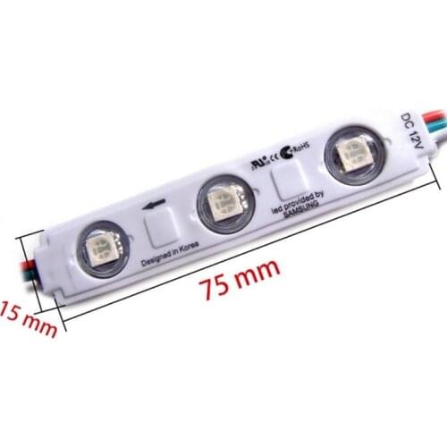 LED module WS 2811 pixel module light for sign letter with lens SMD 5050 RGB DC12V 3 led 0.72W WS2811 UCS1903 SM16703 compatible