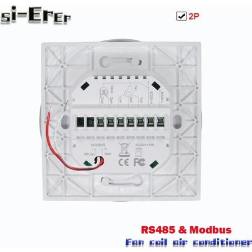 Modbus RS485 2p Fan coil air conditioner thermostat 24VAC 95-240VAC optional