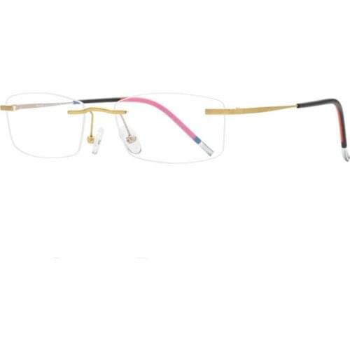 Titanium Rimless Glasses Vintage Unisex Optical Eyewear Ultralight Clear Lens Prescription Retro Myopia Eyeglasses Women Men