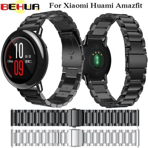TOP quality luxurious Stainless Steel Bracelet Smart Watch Band Strap For Xiaomi for Huami for Amazfit Sport 22mm Bracelet Belt
