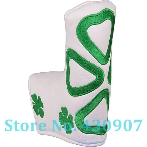 1pc Four Clover Putter Cover Golf Blade Putter Club Head Cover with Magnetic Closure