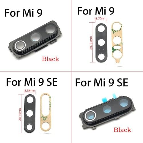 10Pcs/Lot, Rear Camera Glass Lens Cover With Frame Holder For Xiaomi Mi9 Mi 9 Se with Sticker Replacement Spare Parts