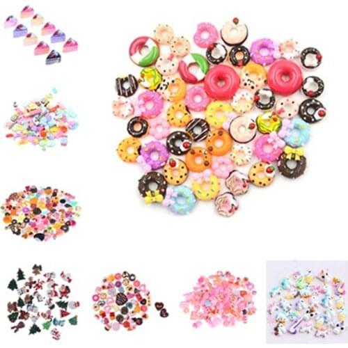 10pcs DIY Jewelry Pretend Play Toy Colorful Christmas Dolls Miniature Pretend Toy Food Cake Biscuit Donuts For Dolls Accessories