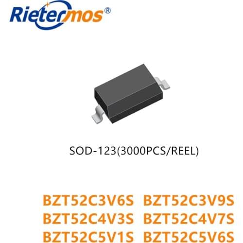 3000PCS SOD323 0805 BZT52C3V6S BZT52C3V9S BZT52C4V3S BZT52C4V7S BZT52C5V1S BZT52C5V6S