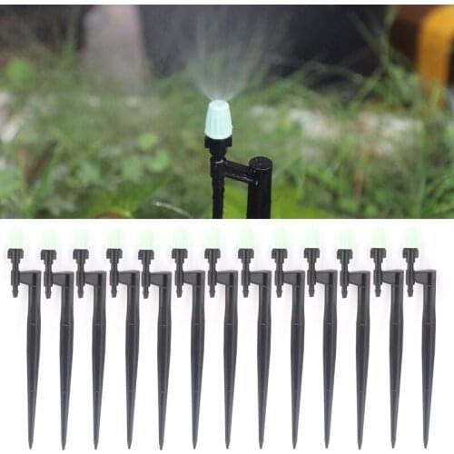 5Pcs Green Black Round headAtomizing Nozzle Irrigation Sprinkler Nozzle Support Spike Watering Sprinklers Stakes Water Connector