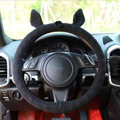 6 Designs flax Pig elephant bear Car Steering Wheel Cover Cute Cartoon Universal Interior Accessories Styling