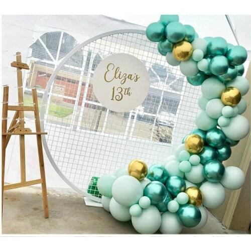 83pcs Metal Chrome Gold Green Balloons Garland Kit Macaron Blue Pastel Balloon Arch 4D Gold Ballon for Wedding Birthday Party