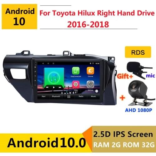 Android 10 Car DVD Multimedia Player GPS For Toyota Hilux Pick Up Drive right 2016 17 2018 audio auto radio stereo navigation