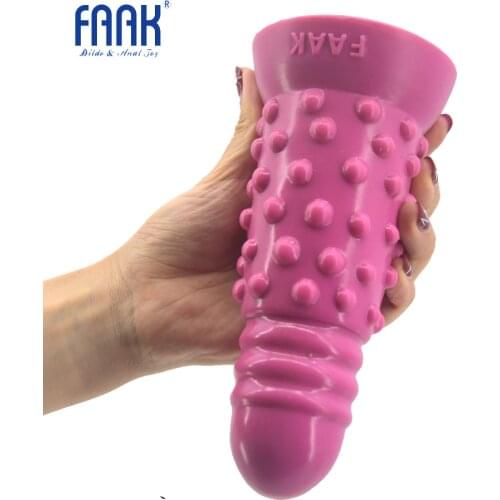 FAAK Big anal plug silicone butt plug anal dildo anus massage raised point stimulate adult sex products sex toys for women man