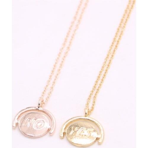 Letter ''YES'' and ''NO'' pendant necklace Letter pendant necklace designed for women and