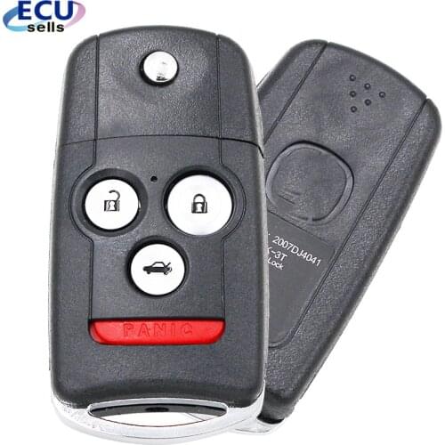 4 Buttons Replace Blank Folding Remote Key Shell Case Fob for Acura TL TSX MDX RDX ZDX With Button Pad and LOGO