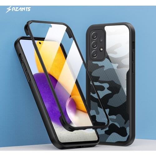 Rzants For Samsung Galaxy A52 A72 Case [360 Full Body] Camouflage Clear Cover WITHOUT Built in Screen Protector