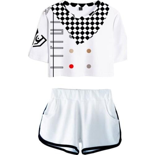 Danganronpa Monokuma Cosplay Popular Trigger Happy High Quality Fashion Printed T-shirt Shorts Suits Girls Summer Clothes