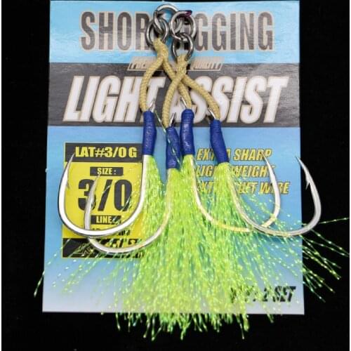 FUNADAIKO 5pack/lot fishing hooks glow assist hooks fishhooks jig hook double jig hooks hook fishing assist hook double