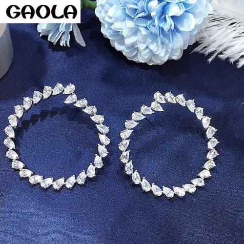 GAOLA Women Vintage Round AAA Cubic Zirconia Classic Stud Earrings Christmas Gift GLE6433Y