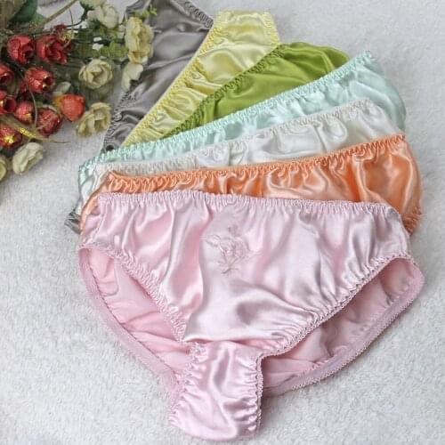 Hot sell 2021 new color 100% natural Silk panties female trigonometric brief low-waist lingerie