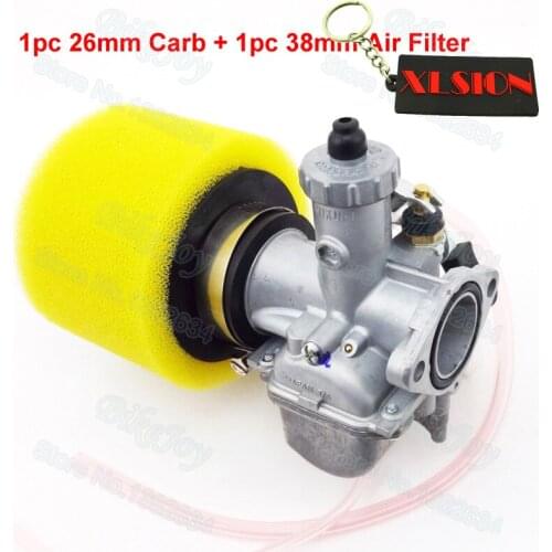 Mikuni VM22 Carb 26mm Carburetor + 38mm Air Filter Yellow for 110cc 125cc Pit Dirt Bike ATV Quad Go Kart Motorcycle Motocross