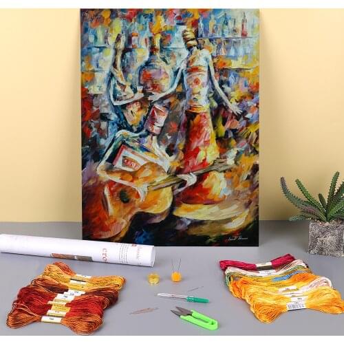 Oil Painting Style Singer Printed Canvas 11CT Cross Stitch Kit DIY Embroidery DMC Threads Knitting Handmade Craft Decor