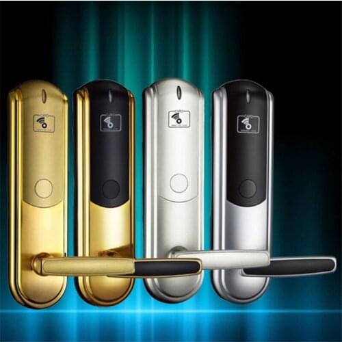 LK-08 smart IC card door lock hotel/apartment/office electromagnetic induction door lock gold/silver optional