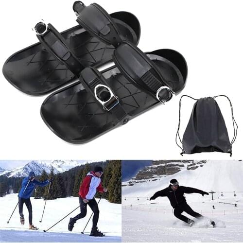 Mini Ski Skates Snowfeet Attach To Boots With Bindings One Size Fits All For Skier Adjustable Portable Skiing Shoes Snow Board