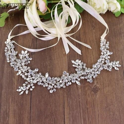 Fashion Women Wedding Belt Dress Belt Flowers Noble Crystal Bridal Wedding Rhinestone Belt Headwear Accessories For Party Dress