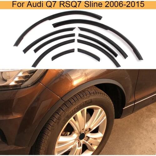 For Q7 Wheel Arch Car Side Fender Flares Covers Mudguards Trims for Audi Q7 RSQ7 Sline 2006 - 2015 Matt Bright Black PU