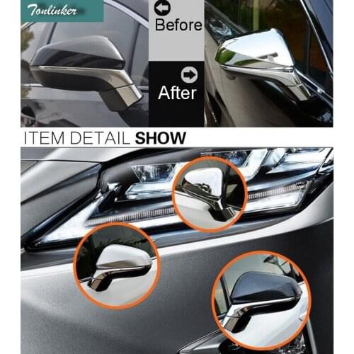 Tonlinker 2 PCS Car Styling ABS the rearview mirror strip Cover Case Stickers for Lexus RX200t NX200 300h 450h 2016 Accessories
