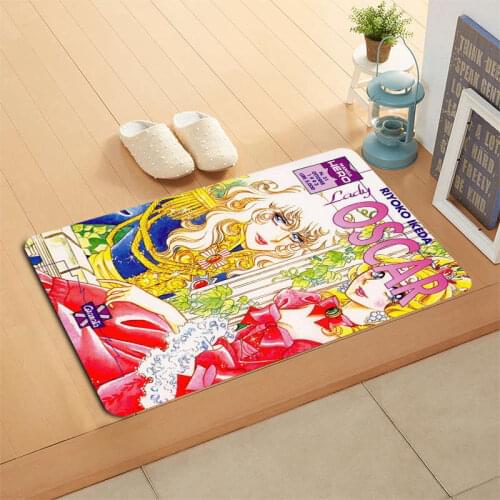 The Rose of Versailles Doormat Floor/Bath/Kitchen/Beach Mat Flannel Sponge Fabric 3D Printed Shaggy Decoration For Bedroom 0406