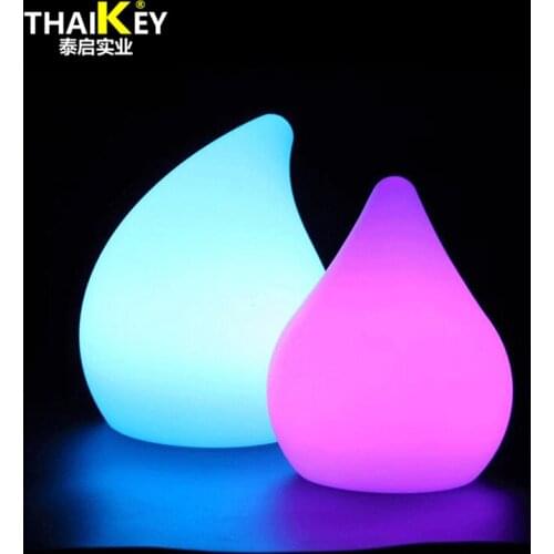 Waterdrop Night Light 16 Colors Changing Lights With Remote Party Decoration Landscape Pathway Illuminated Peach Shaped Table