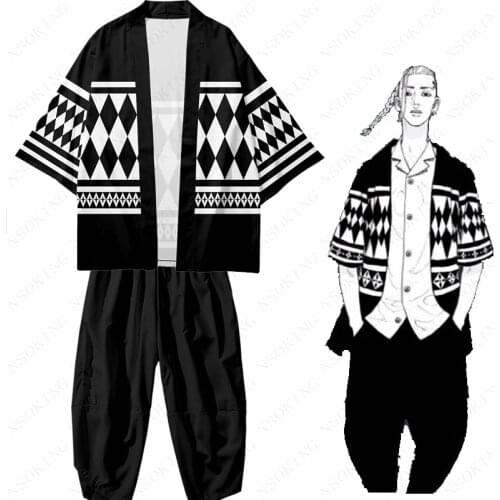 New Tokyo Revengers Cosplay T-shirt Sano Manjirou Ken Ryuguji Haori Anime t shirt Polyester Summer Short-sleeve Tees tops